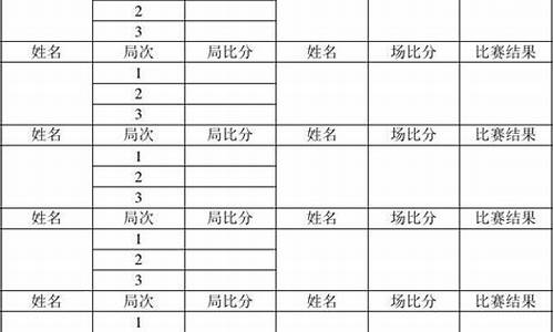 乒乓球比赛记分表范例最新