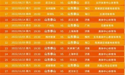 山东泰山足球赛程2023时间几点_山东泰山足球赛程2023时间几点开始